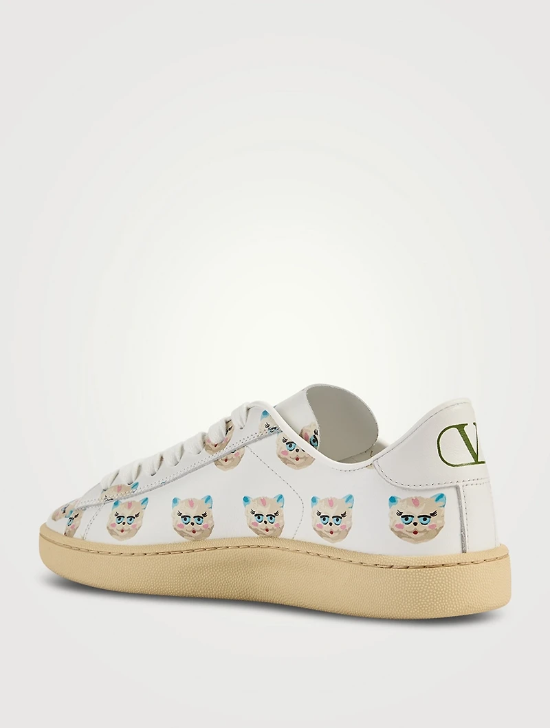 Royco Leather Sneakers Le Chat De La Maison Print