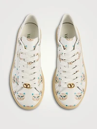 Royco Leather Sneakers Le Chat De La Maison Print