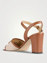 VLogo Leather And Canvas Sandals