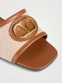 VLogo Leather And Canvas Sandals