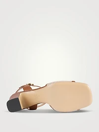 VLogo Leather And Canvas Sandals