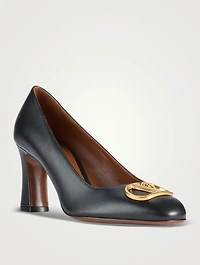 VLogo Leather Pumps