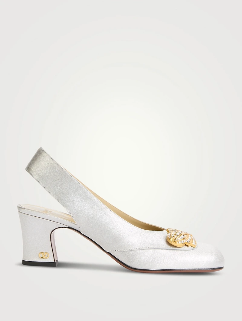 Adamantine Glitter Slingback Pumps