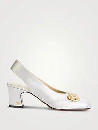 Adamantine Glitter Slingback Pumps