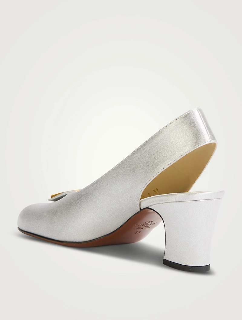 Adamantine Glitter Slingback Pumps