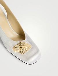 Adamantine Glitter Slingback Pumps