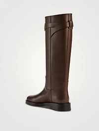 VLogo Signature Leather Riding Boots