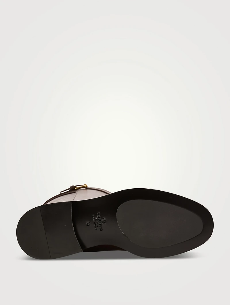 VLogo Signature Leather Riding Boots