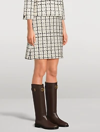 VLogo Signature Leather Riding Boots