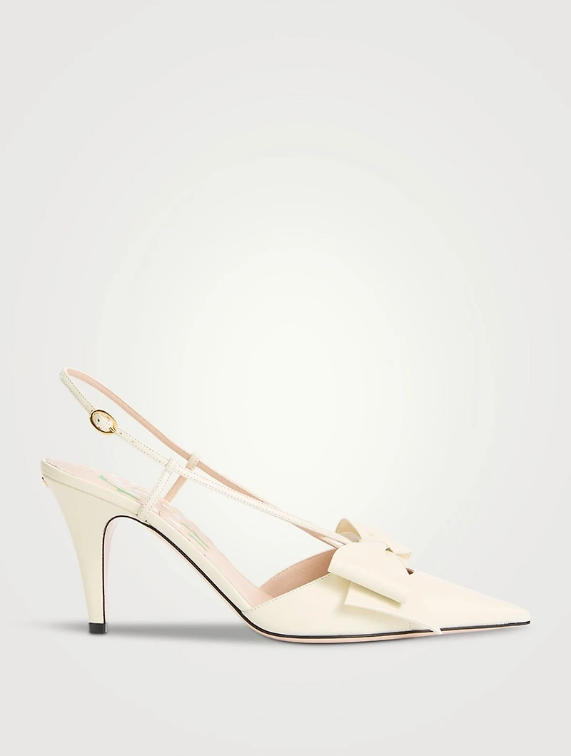 Bowow Leather Slingback Pumps