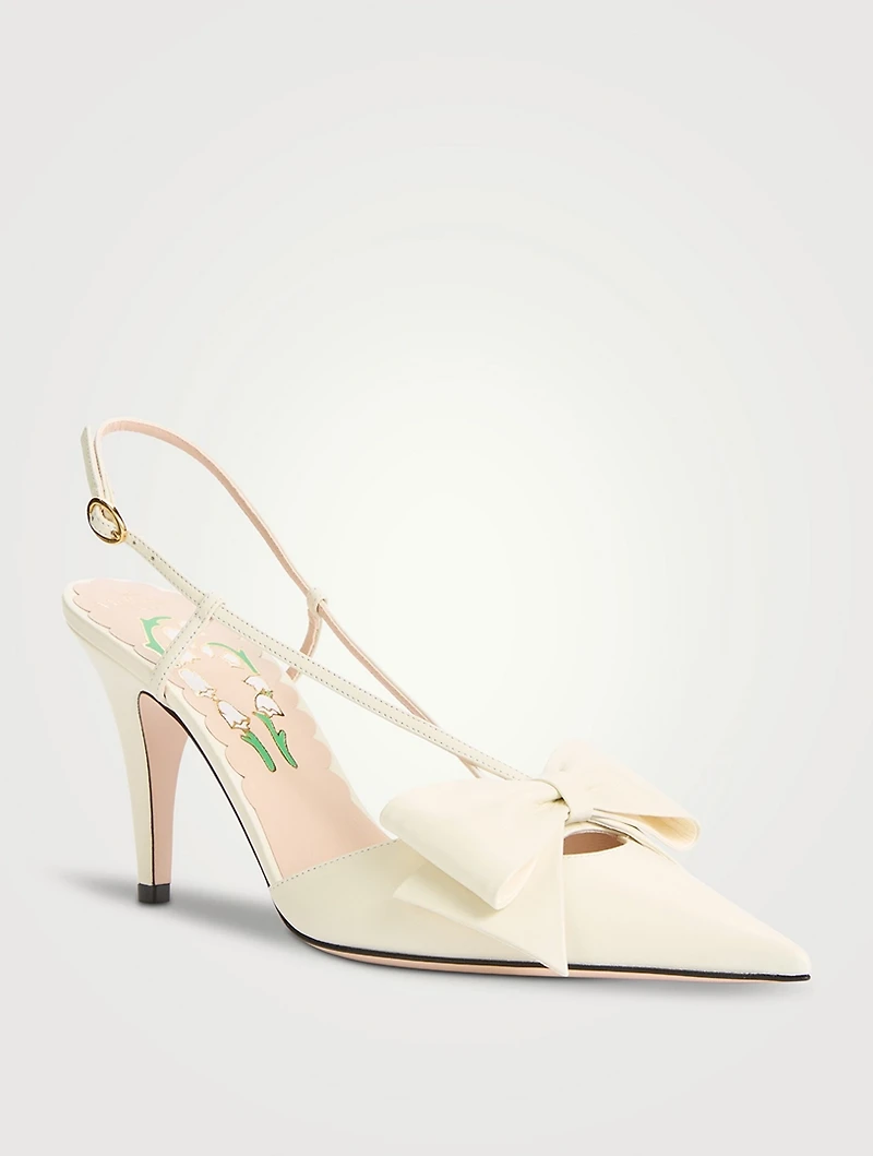 Bowow Leather Slingback Pumps