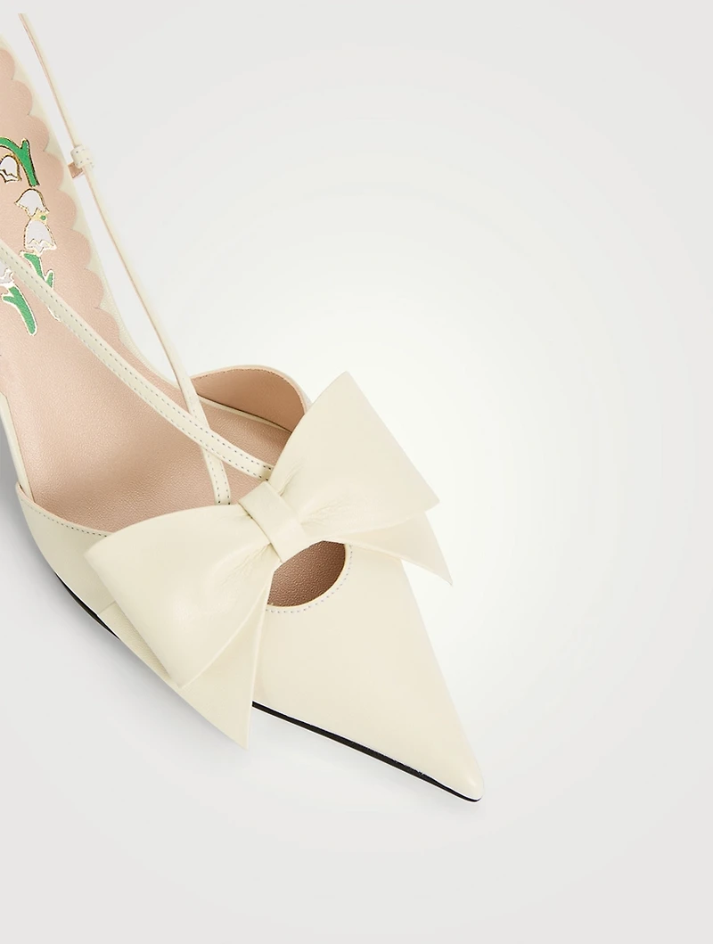Bowow Leather Slingback Pumps