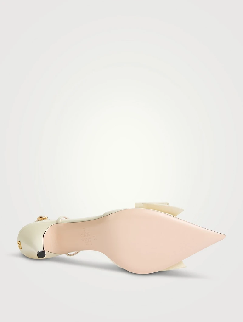 Bowow Leather Slingback Pumps