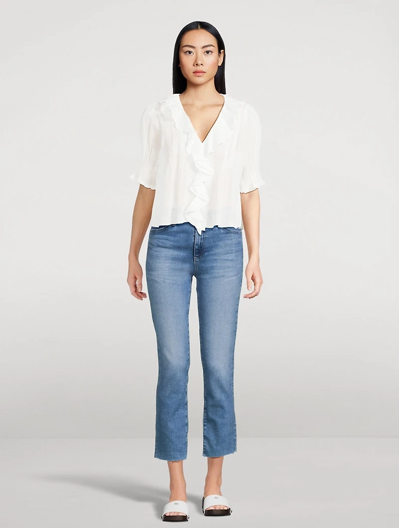 Mari Slim Straight Cropped Jeans