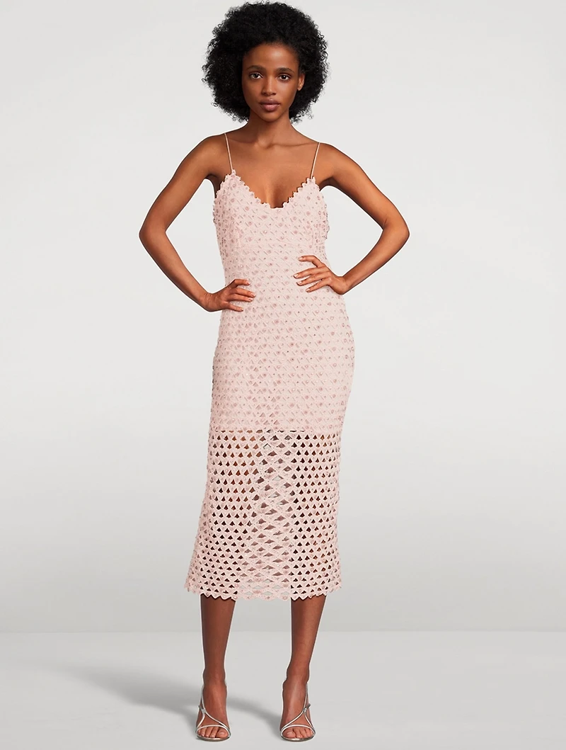 Lunaria Embellished Lace Midi Dress