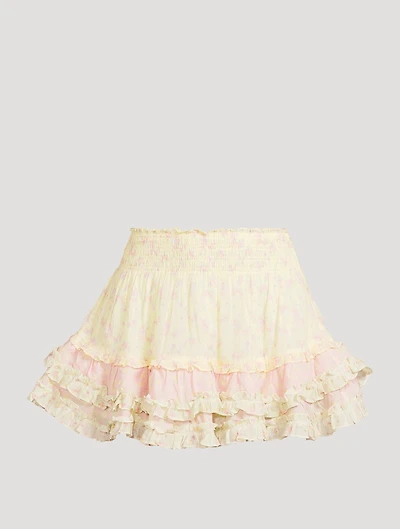 Camellia Tiered Mini Skirt Floral Print