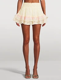 Camellia Tiered Mini Skirt Floral Print