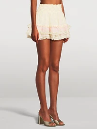Camellia Tiered Mini Skirt Floral Print