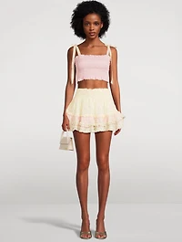 Camellia Tiered Mini Skirt Floral Print