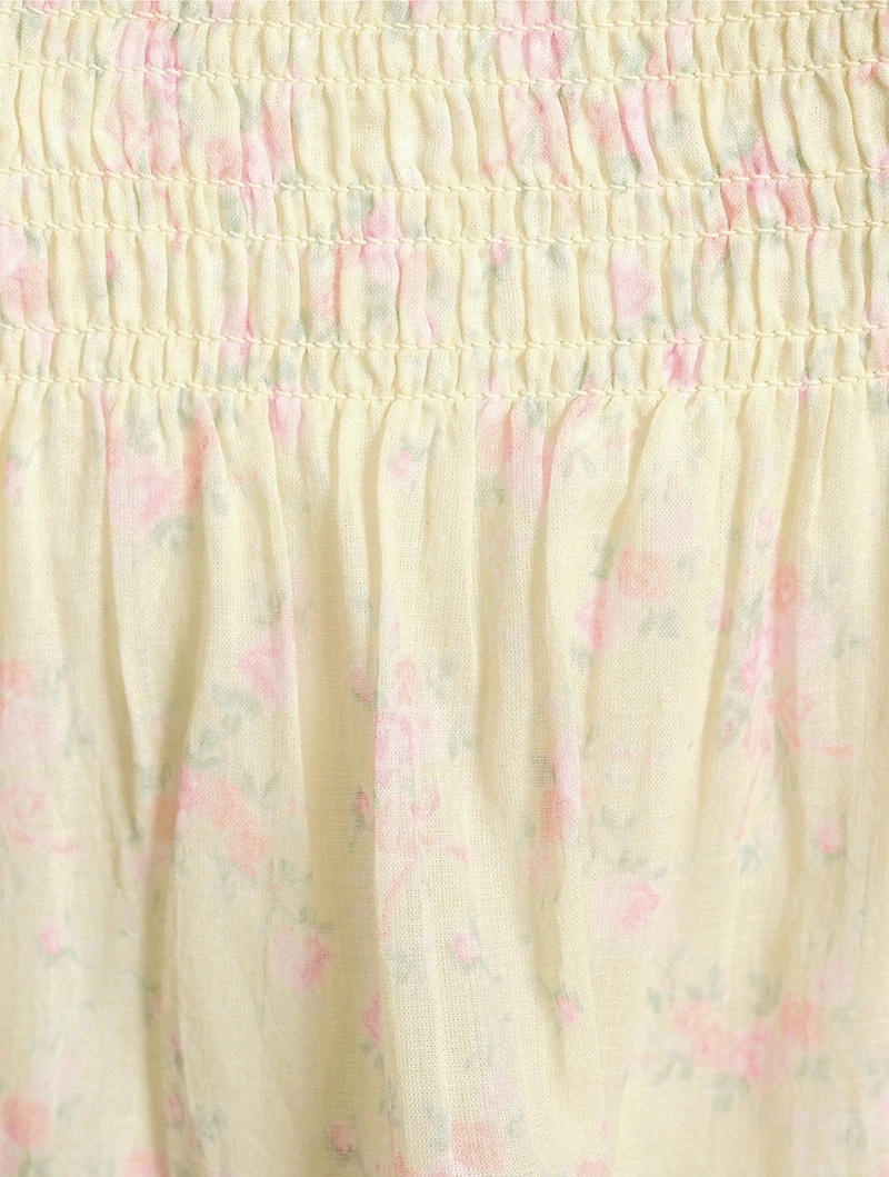 Camellia Tiered Mini Skirt Floral Print