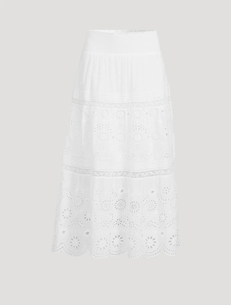 Miloti Eyelet Lace Maxi Skirt