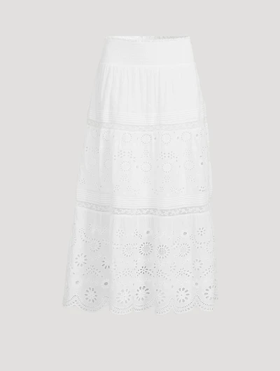Miloti Eyelet Lace Maxi Skirt