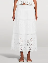 Miloti Eyelet Lace Maxi Skirt