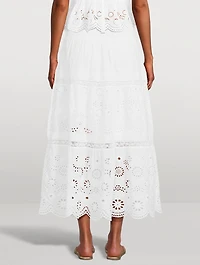 Miloti Eyelet Lace Maxi Skirt