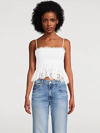 Condie Smocked Eyelet Top