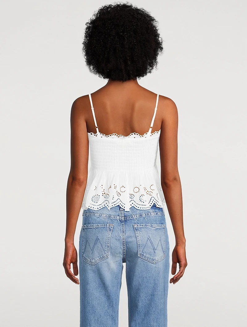 Condie Smocked Eyelet Top
