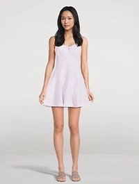 Shai Linen Mini Dress Gingham Print