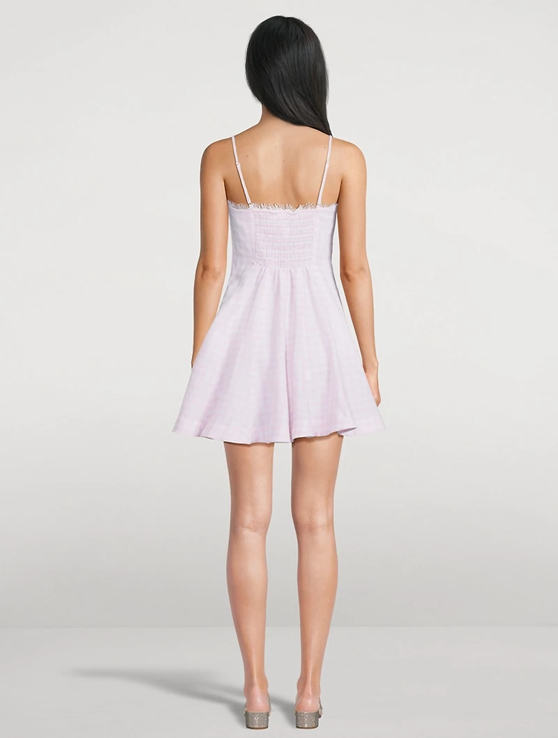 Shai Linen Mini Dress Gingham Print