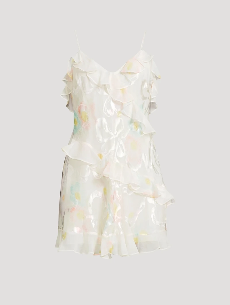 Lomina Ruffled Silk Slip Dress