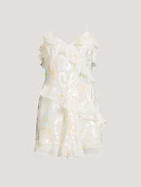 Lomina Ruffled Silk Slip Dress
