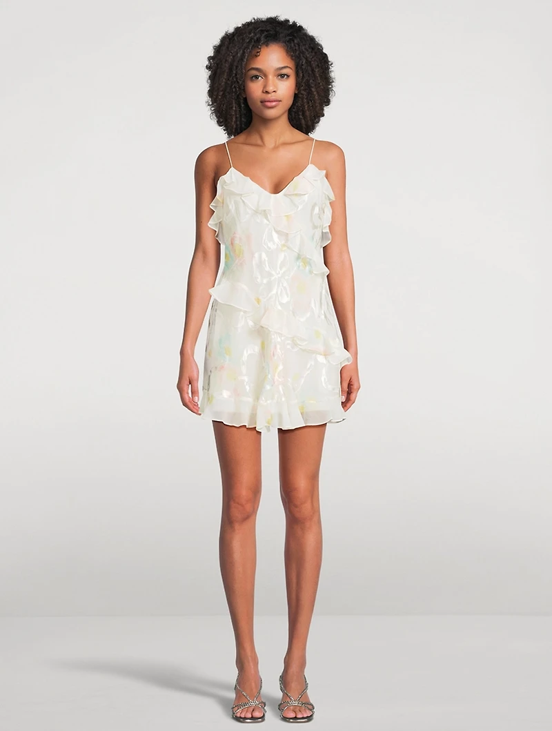 Lomina Ruffled Silk Slip Dress