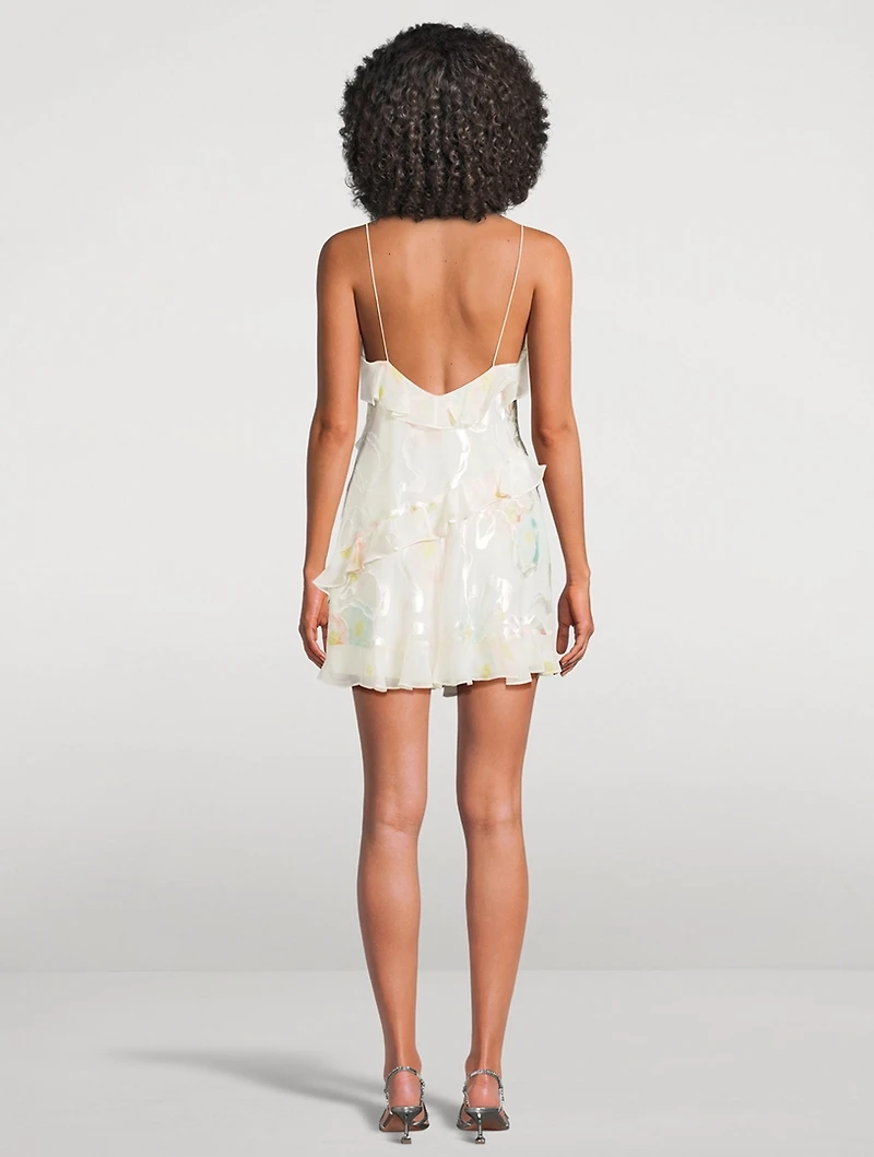 Lomina Ruffled Silk Slip Dress