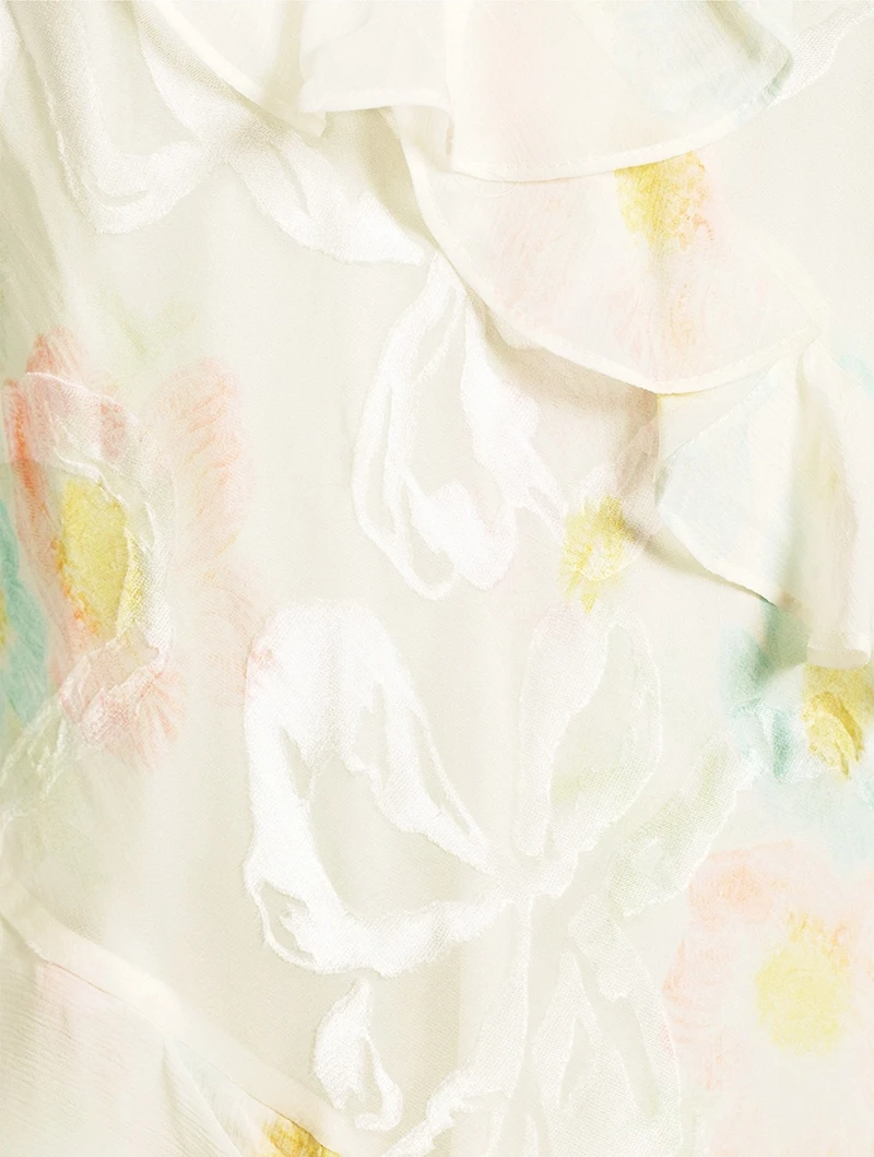 Lomina Ruffled Silk Slip Dress