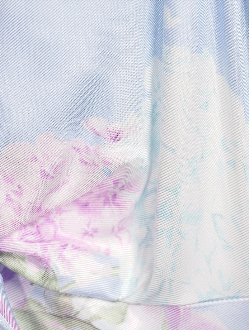Perri Satin Midi Dress Floral Print