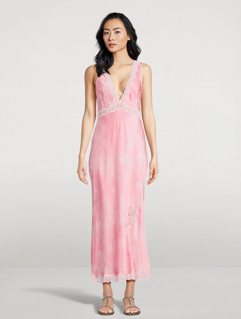 Bier Lace-Trim Midi Slip Dress