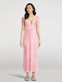 Bier Lace-Trim Midi Slip Dress