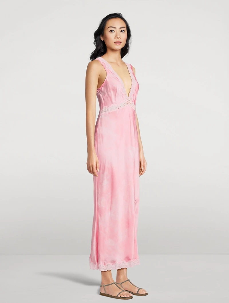 Bier Lace-Trim Midi Slip Dress