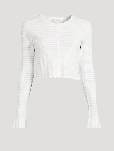 Media Striped Pointelle Cardigan