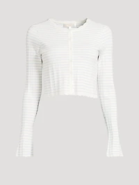 Media Striped Pointelle Cardigan