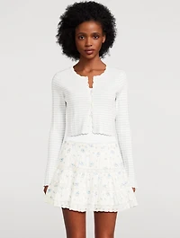 Media Striped Pointelle Cardigan