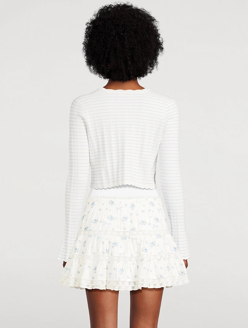 Media Striped Pointelle Cardigan