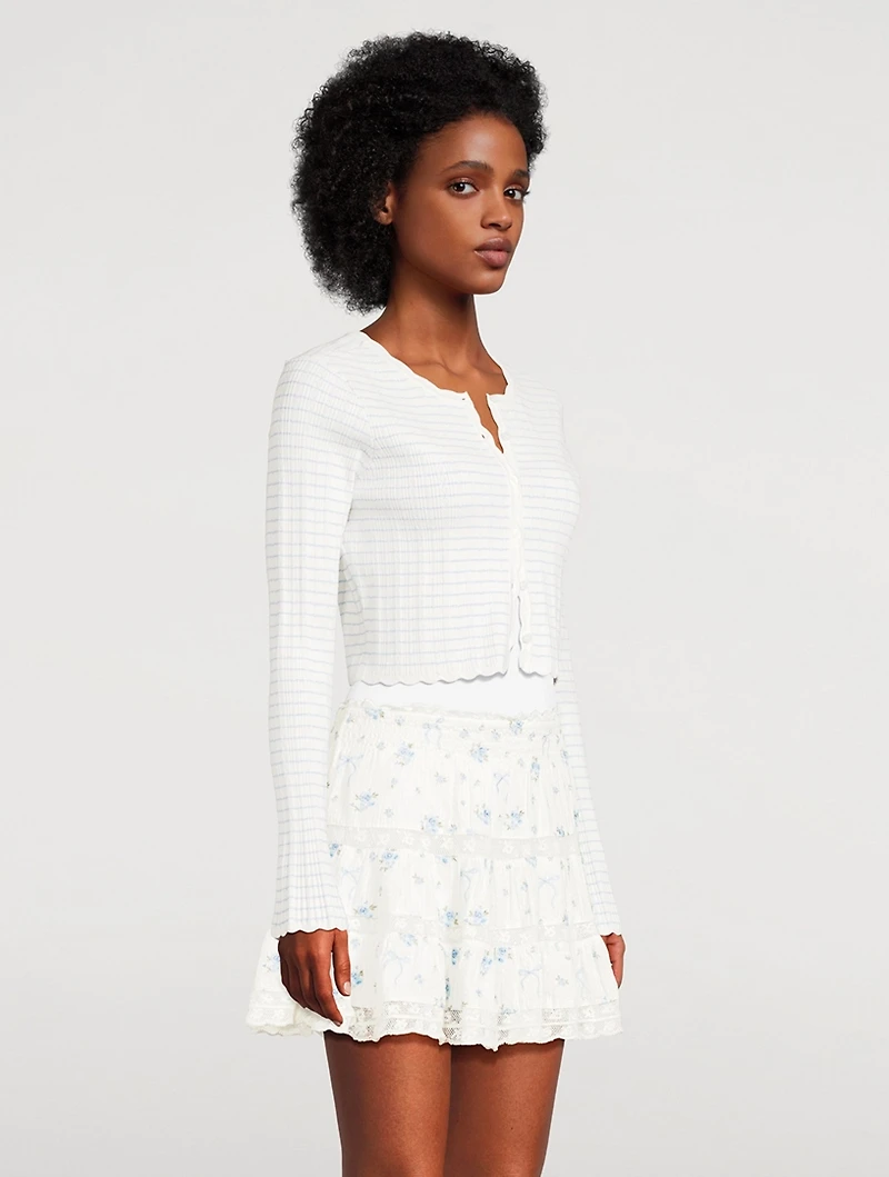 Media Striped Pointelle Cardigan
