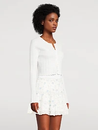 Media Striped Pointelle Cardigan