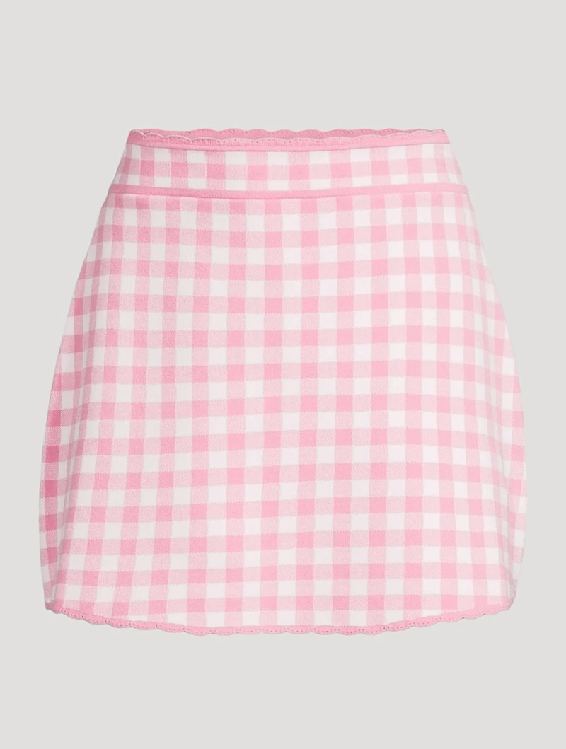Muna Checkered Knit Mini Skirt