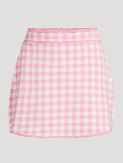 Muna Checkered Knit Mini Skirt