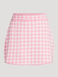 Muna Checkered Knit Mini Skirt